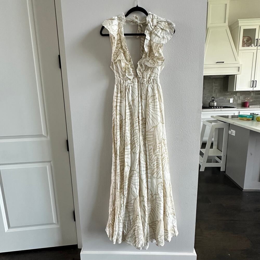 Dissh Malta Palm Frill Linen Dress US size 6